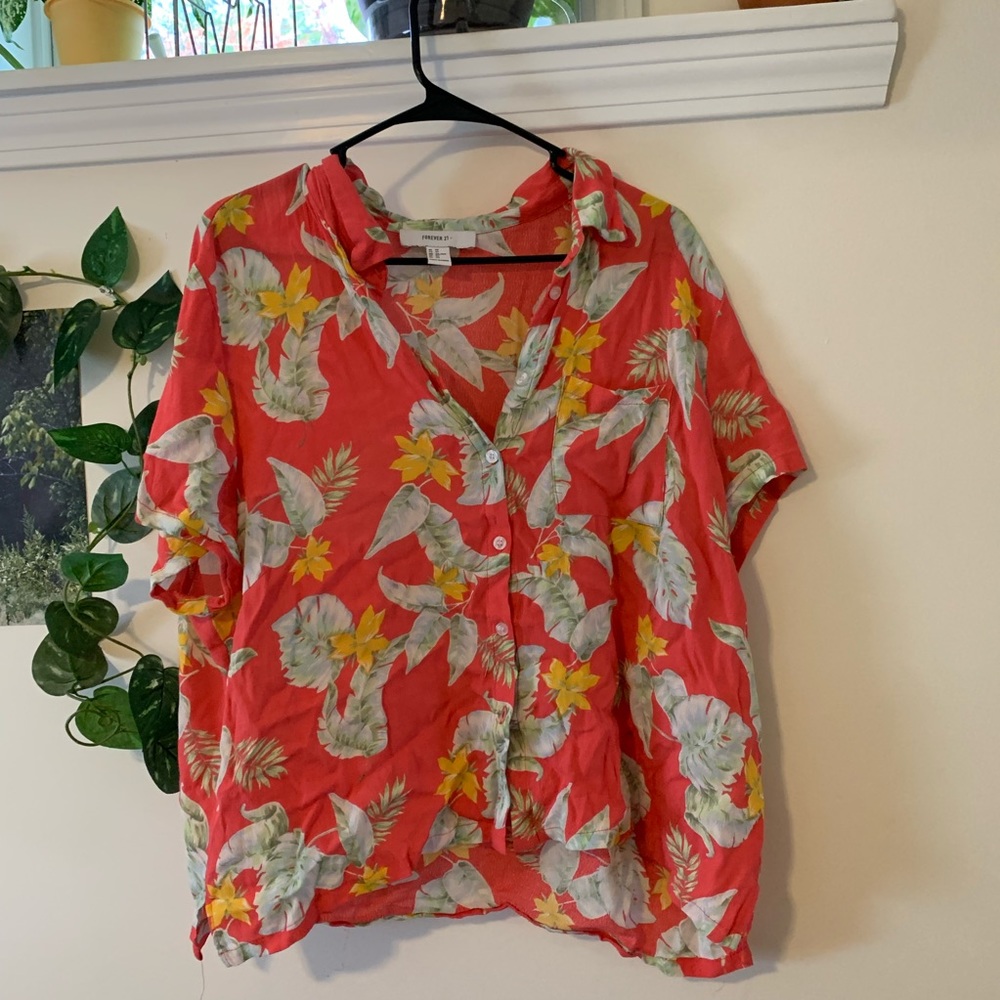 F21 Hawaiian Button Up